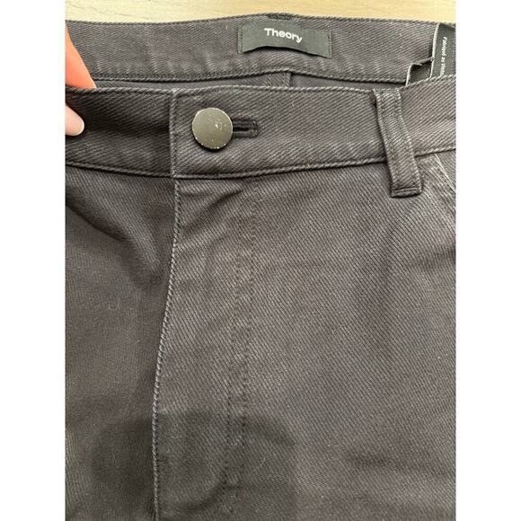 Theory Men's Black Stretch Twill Straight leg Pants Size 36 - Picture 4 of 7